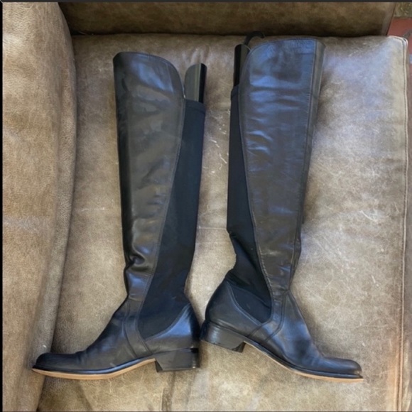 Corso Como Black Leather Over The Knee Boots - Picture 3 of 9